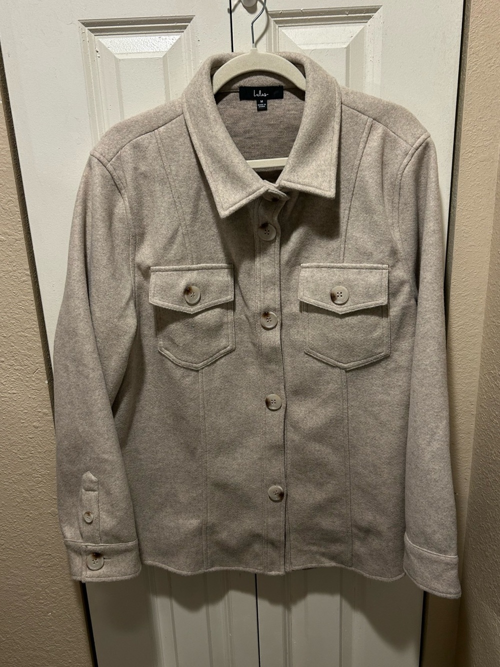 Lulus In With The New Beige Shaket , size Medium - Picture 8 of 11